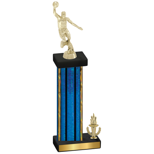 Accented Single Blue Glacier Victory Basketball Trophy