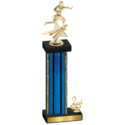 Accented Single Blue Glacier Second Place Flag Football Trophy