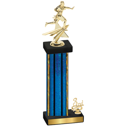 Accented Single Blue Glacier Third Place Flag Football Trophy