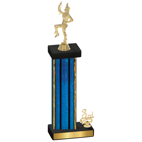 Accented Single Blue Glacier Third Place Majorette Trophy