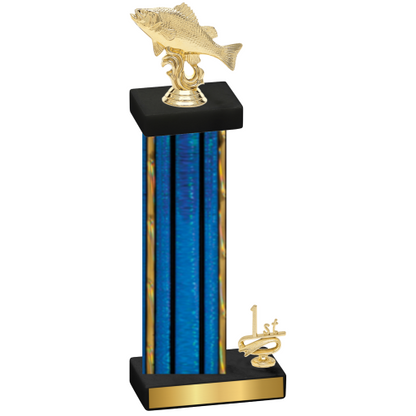 Accented Single Blue Glacier First Place Fishing Trophy