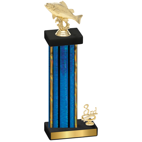 Accented Single Blue Glacier Third Place Fishing Trophy