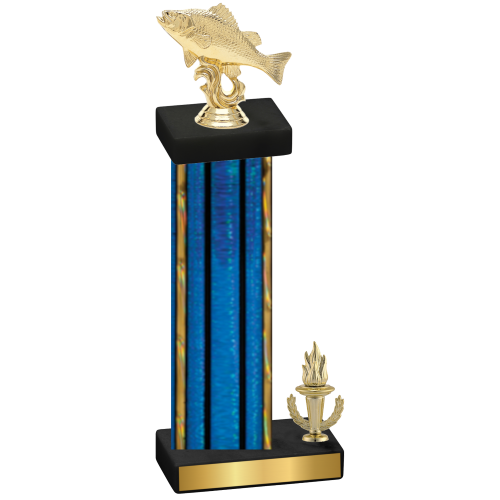 Accented Single Blue Glacier Victory Fishing Trophy