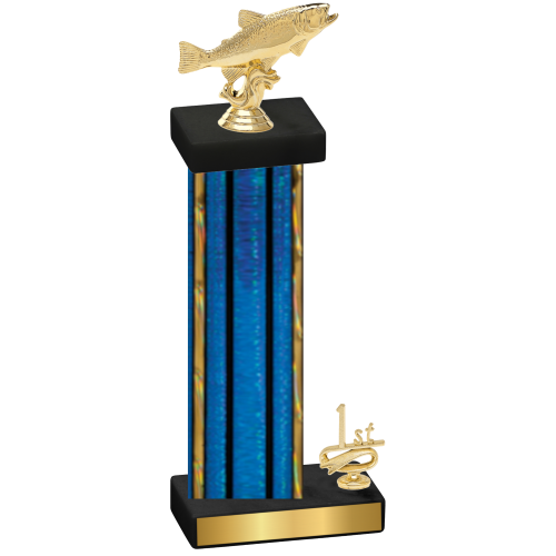 Accented Single Blue Glacier First Place Fishing Trophy