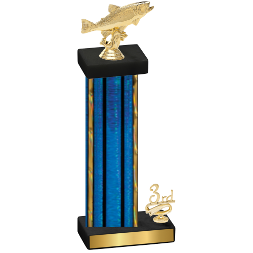 Accented Single Blue Glacier Third Place Fishing Trophy
