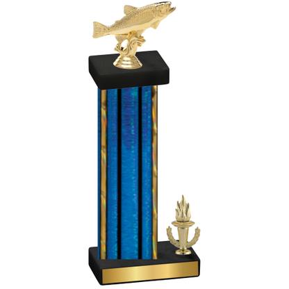 Accented Single Blue Glacier Victory Fishing Trophy