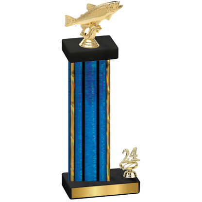 Accented Single Blue Glacier Year Fishing Trophy