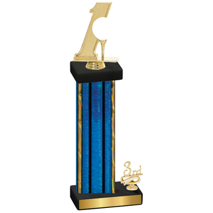 Accented Single Blue Glacier Third Place Golf Trophy