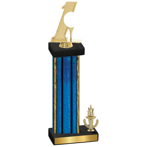 Accented Single Blue Glacier Victory Golf Trophy