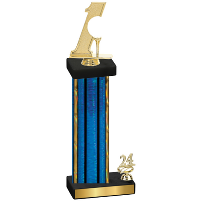 Accented Single Blue Glacier Year Golf Trophy