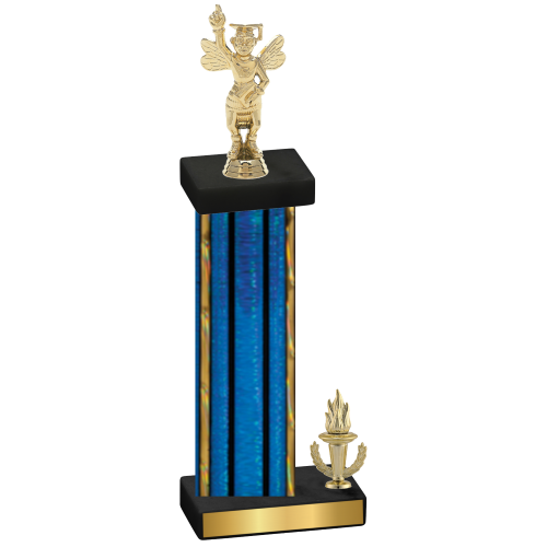 Accented Single Blue Glacier Victory Academics Trophy