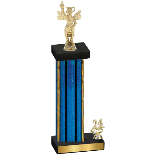 Accented Single Blue Glacier Year Academics Trophy