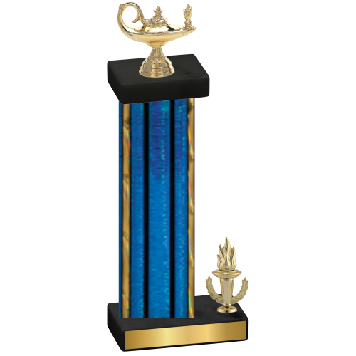Accented Single Blue Glacier Victory Academics Trophy