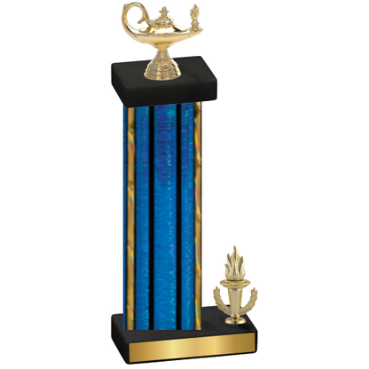 Accented Single Blue Glacier Victory Academics Trophy