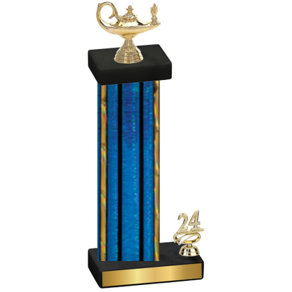 Accented Single Blue Glacier Year Academics Trophy