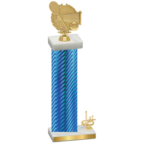 Accented Single Blue Carbon Fiber First Place Tennis Trophy