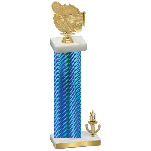 Accented Single Blue Carbon Fiber Victory Tennis Trophy