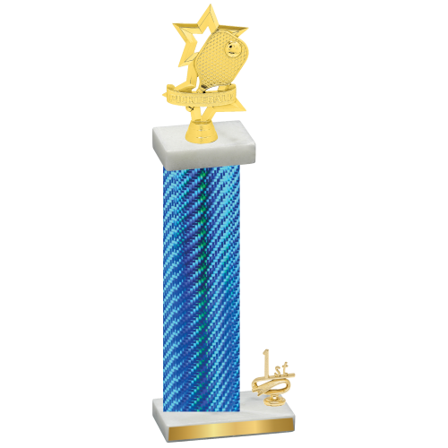 Accented Single Blue Carbon Fiber First Place Pickleball Trophy