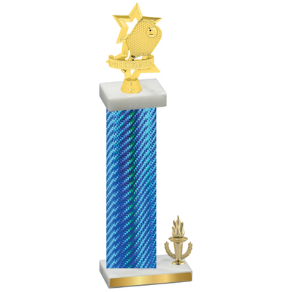Accented Single Blue Carbon Fiber Victory Pickleball Trophy