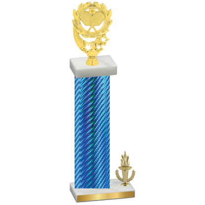 Accented Single Blue Carbon Fiber Victory Pickleball Trophy