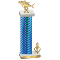 Accented Single Blue Carbon Fiber Victory Fishing Trophy