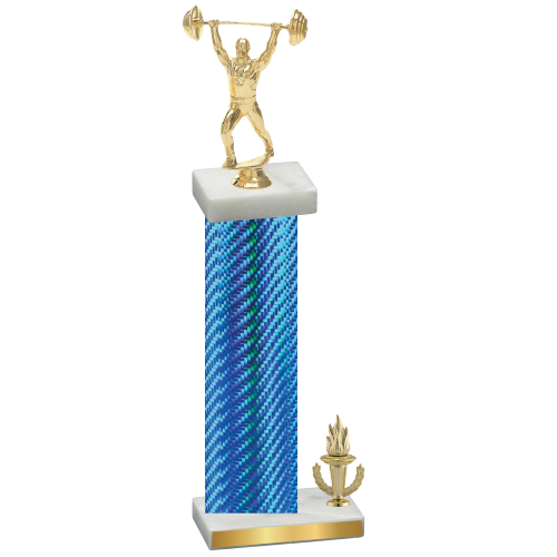 Accented Single Blue Carbon Fiber Victory Weights Trophy