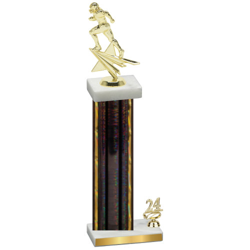 Accented Single Black Glacier Year Football Trophy
