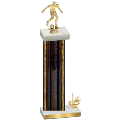 Accented Single Black Glacier First Place Soccer Trophy