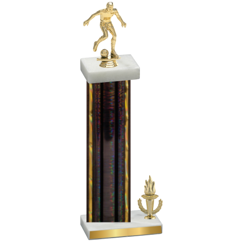 Accented Single Black Glacier Victory Soccer Trophy