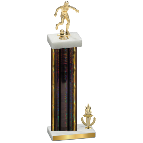 Accented Single Black Glacier Victory Soccer Trophy