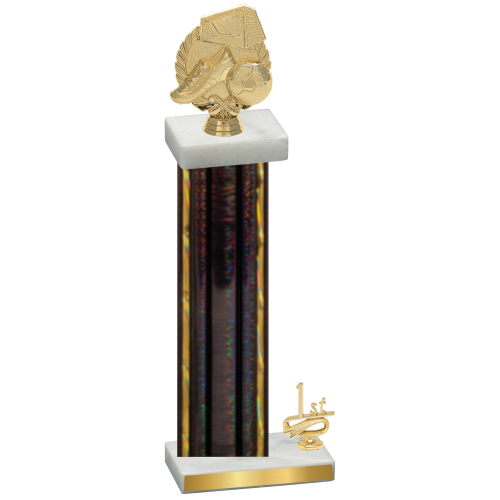 Accented Single Black Glacier First Place Soccer Trophy