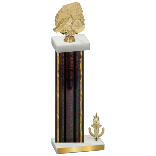 Accented Single Black Glacier Victory Soccer Trophy