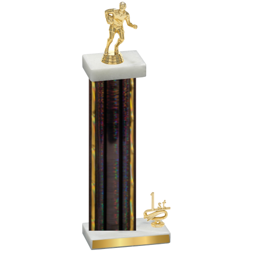 Accented Single Black Glacier First Place Rugby Trophy