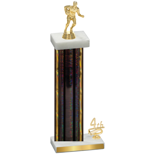 Accented Single Black Glacier Fourth Place Rugby Trophy