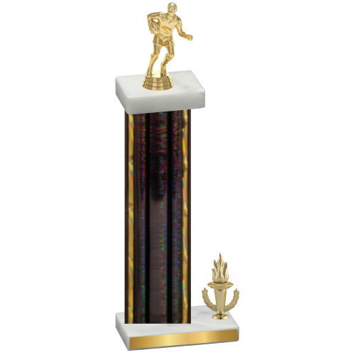 Accented Single Black Glacier Victory Rugby Trophy