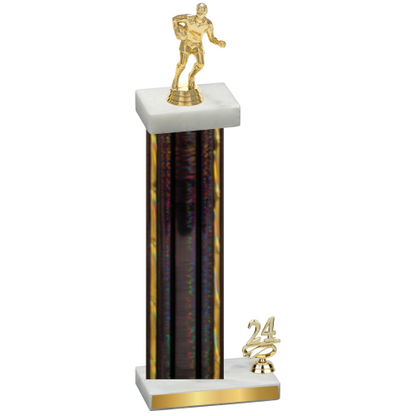 Accented Single Black Glacier Year Rugby Trophy