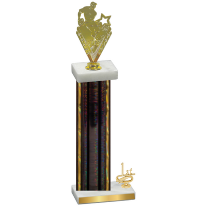 Accented Single Black Glacier First Place Rugby Trophy