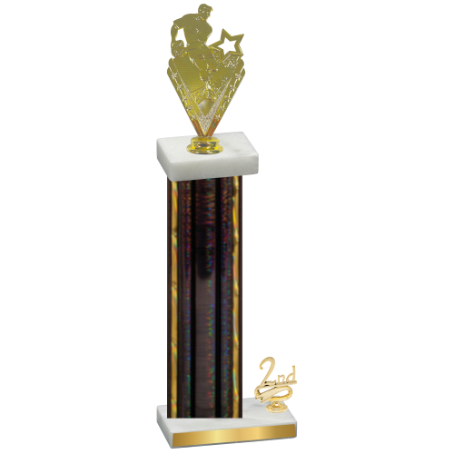 Accented Single Black Glacier Second Place Rugby Trophy