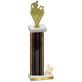 Accented Single Black Glacier Fourth Place Rugby Trophy