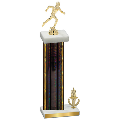 Accented Single Black Glacier Victory Running Trophy