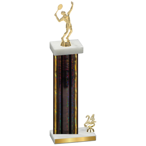 Accented Single Black Glacier Year Tennis Trophy