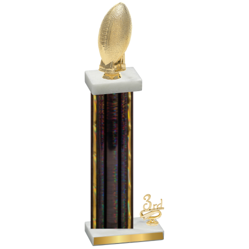 Accented Single Black Glacier Third Place Football Trophy