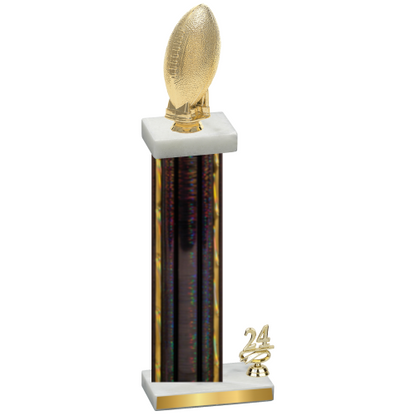 Accented Single Black Glacier Year Football Trophy