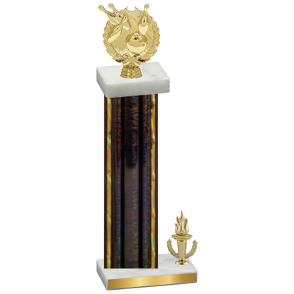 Accented Single Black Glacier Victory Bowling Trophy