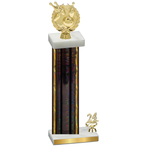 Accented Single Black Glacier Year Bowling Trophy