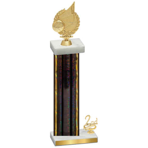 Accented Single Black Glacier Second Place Volleyball Trophy