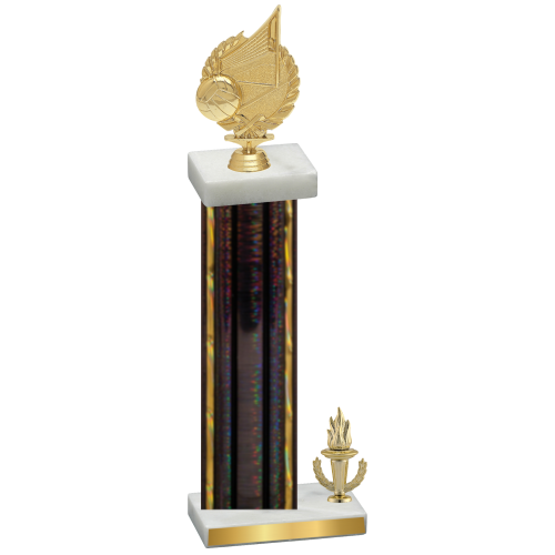 Accented Single Black Glacier Victory Volleyball Trophy