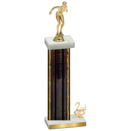 Accented Single Black Glacier Second Place Tennis Trophy