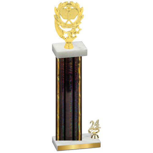 Accented Single Black Glacier Year Pickleball Trophy