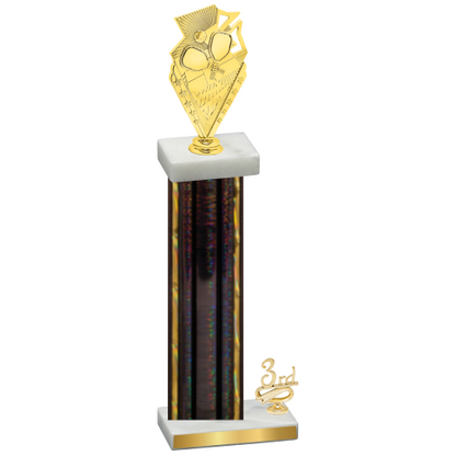 Accented Single Black Glacier Third Place Pickleball Trophy